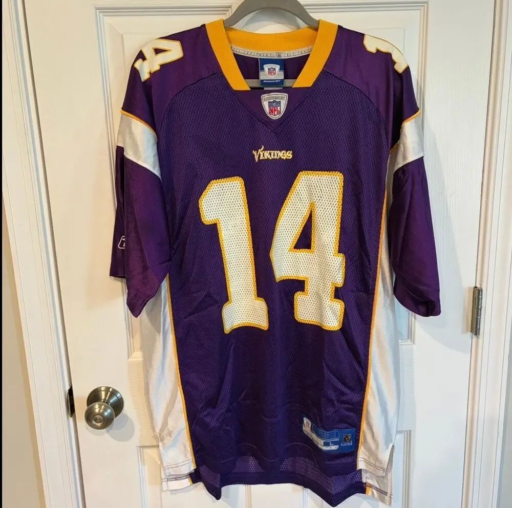 Reebok NFL Equipment Brad Johnson Minnesota Vikings Jersey Purple Large